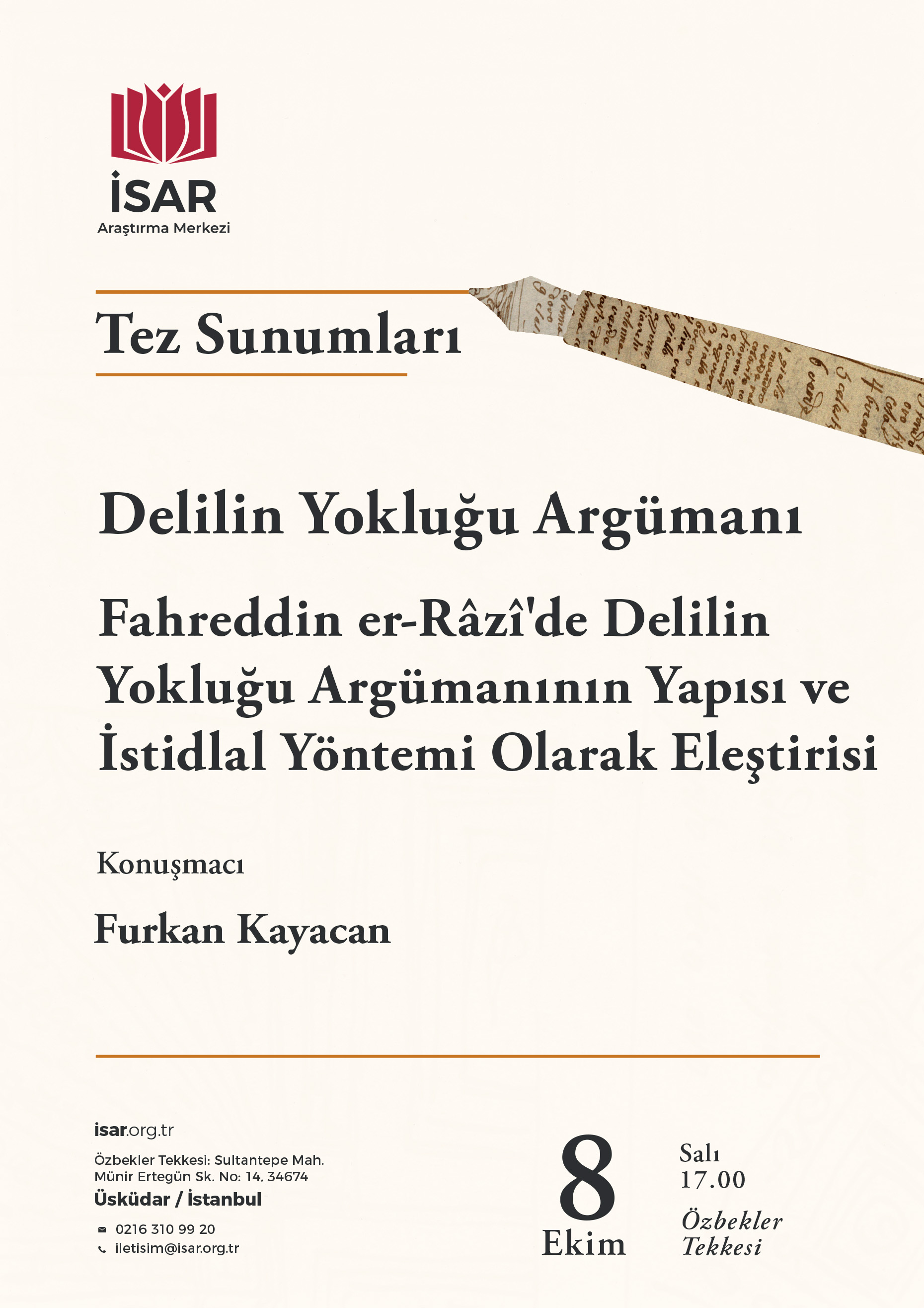 Fahreddin er-Râzî’de Delilin Yokluğu Argümanı