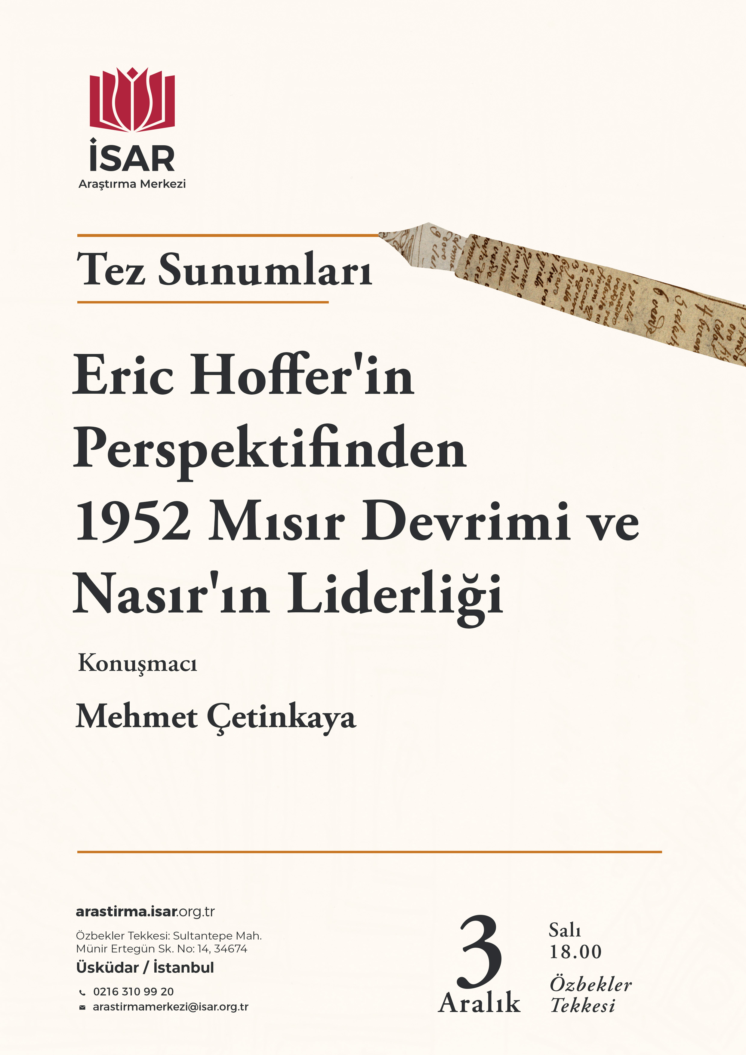 Eric Hoffer'in Perspektifinden 1952 Mısır Devrimi ve Nasır’ın Liderliği
