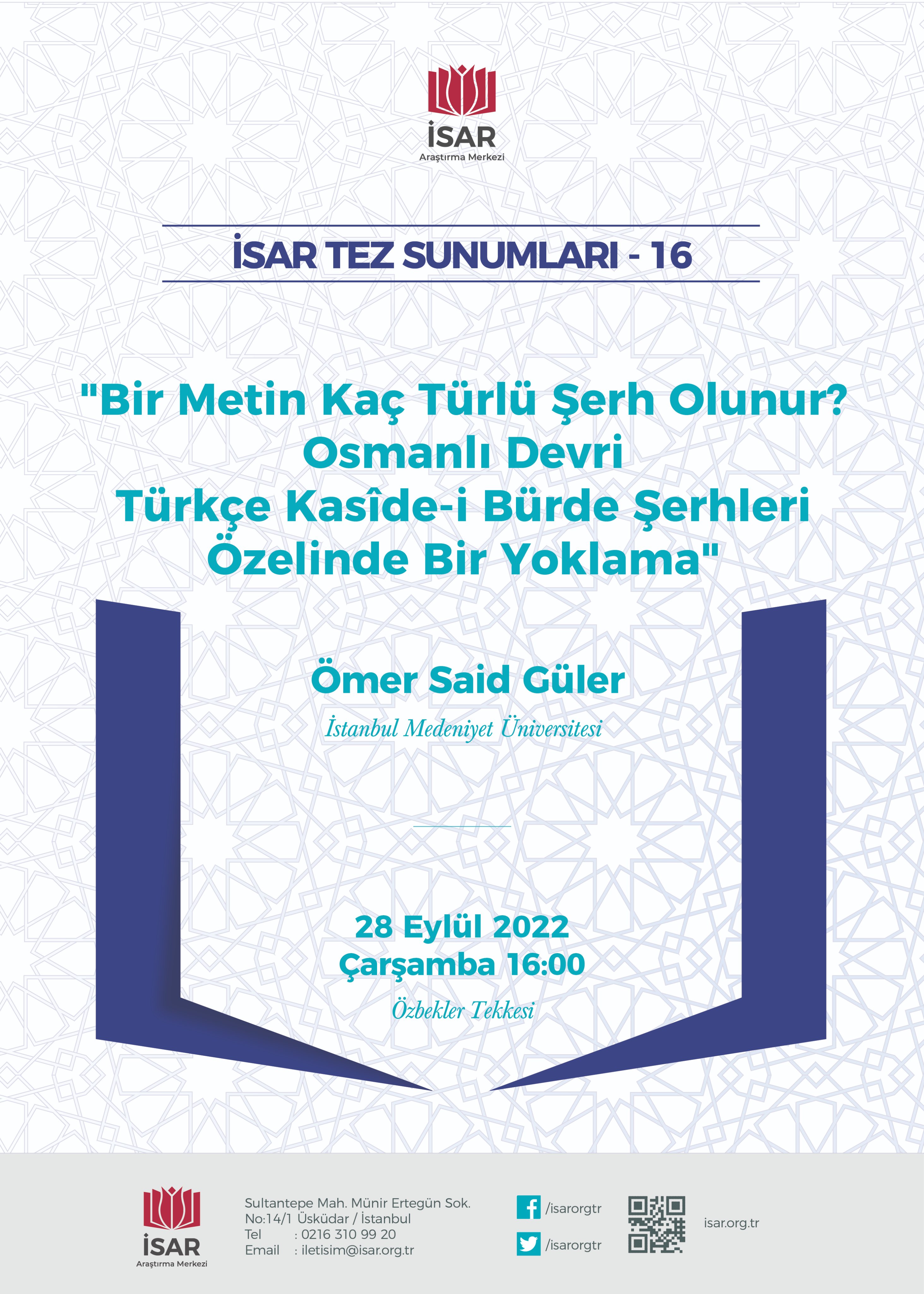Bir Metin Kaç Türlü Şerh Olunur? Osmanlı Devri Türkçe Kaside-i Bürde Şerhleri Özelinde Bir Yoklama