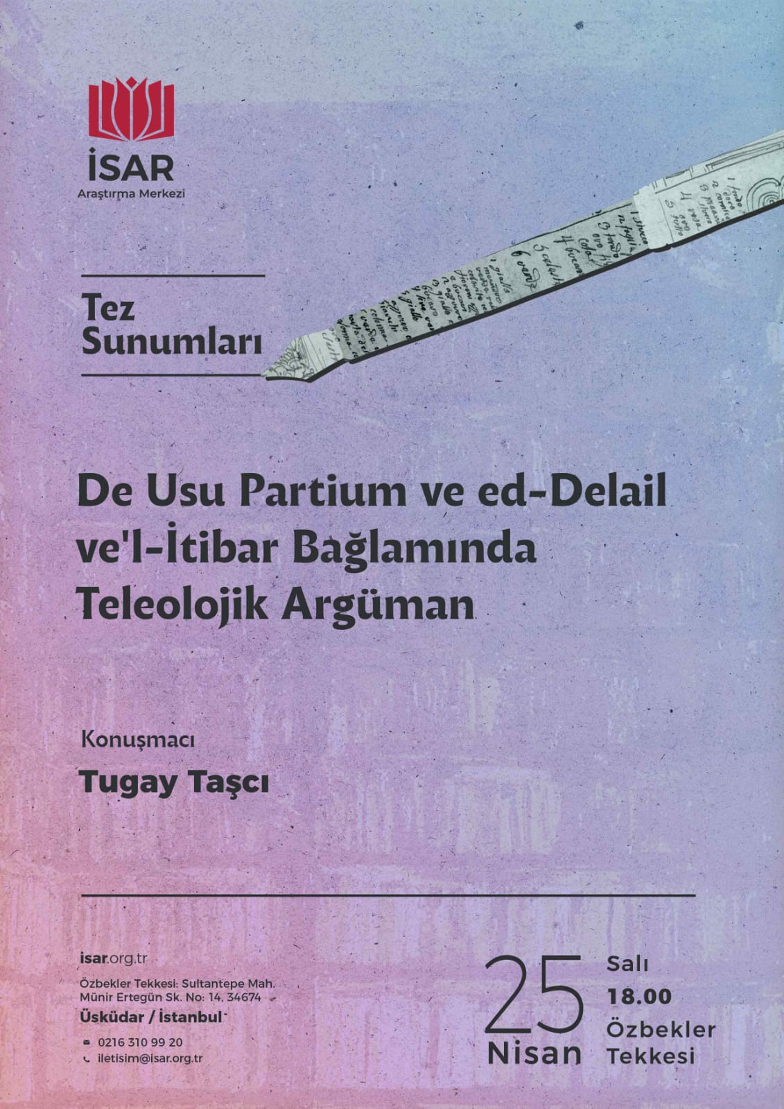 De Usu Partium ve ed-Delail ve'l İtibar Bağlamında Teleolojik Argüman